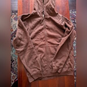 Men's Chocolate Zip-Up Sweater